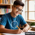 문화재수리기술자 이론 공부 효율적으로 하는 방법 - **Prompt: "A young, enthusiastic student, dressed in comfortable yet neat casual wear (e.g., a simpl...