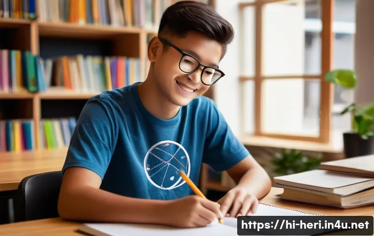 문화재수리기술자 이론 공부 효율적으로 하는 방법 - **Prompt: "A young, enthusiastic student, dressed in comfortable yet neat casual wear (e.g., a simpl...