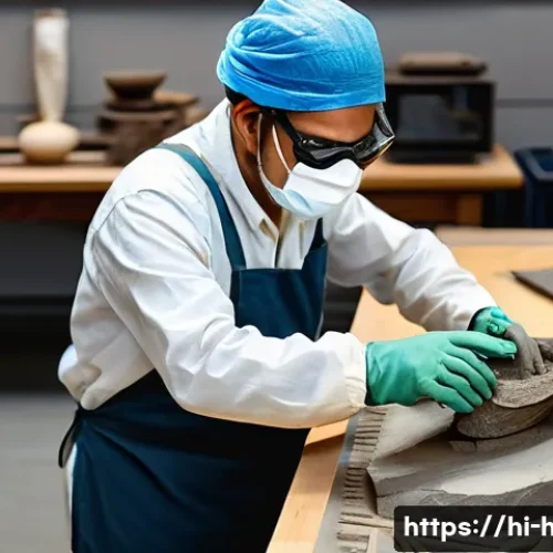 문화재수리기술자 연봉 평균과 협상 팁 - A skilled conservator technician in a metropolitan workshop carefully restoring an ancient Indian cu...