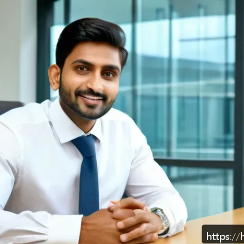 Home 30 문화재수리기술자 연봉협상 팁 - A confident Indian professional man in formal office attire, sitting in a modern corporate meeting r...